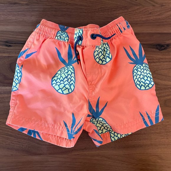 NWOT Tea Collection Baby Swim Trunks - Pineapple Print - Size 3-6 months - Picture 1 of 3